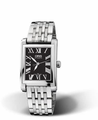 Oris Rectangular Date 24.5 Stainless Steel / Black - Roman / Bracelet 01 561 7656 4074-07 8 17 82 — фото часов Oris Rectangular Date 24.5 Stainless Steel / Black - Roman / Bracelet 01 561 7656 4074-07 8 17 82 — фото часов