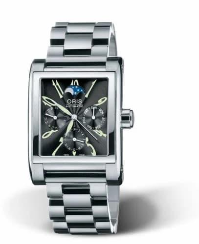 Oris Rectangular Complication Stainless Steel / Black - Arabic / Bracelet 01 581 7528 4064-07 8 22 68