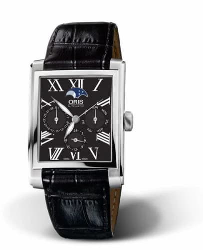 Oris Rectangular Complication Stainless Steel / Black - Roman 01 581 7658 4074-07 5 23 71FC