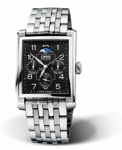 Oris Rectangular Complication Stainless Steel / Black - Arabic / Bracelet 01 582 7658 4034-07 8 23 82