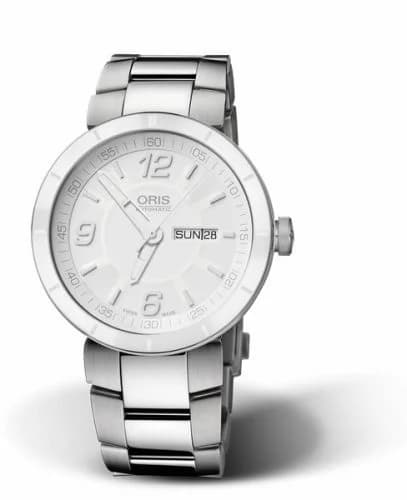 Oris TT1 Day Date Stainless Steel - Ceramic / White / Bracelet 01 735 7651 4166-07 8 25 10 — фото часов Oris TT1 Day Date Stainless Steel - Ceramic / White / Bracelet 01 735 7651 4166-07 8 25 10 — фото часов
