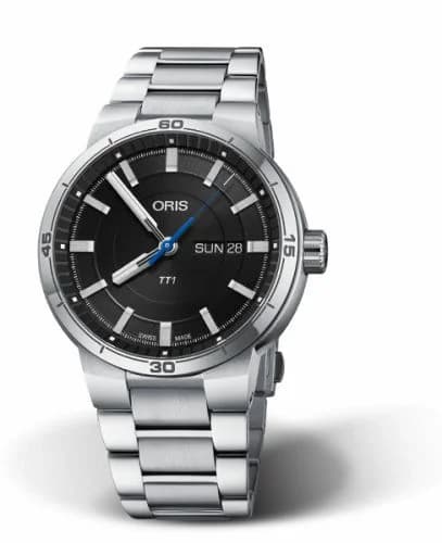 Oris TT1 Day Date Stainless Steel / Black / Bracelet 01 735 7752 4154-07 8 24 08 — фото часов Oris TT1 Day Date Stainless Steel / Black / Bracelet 01 735 7752 4154-07 8 24 08 — фото часов