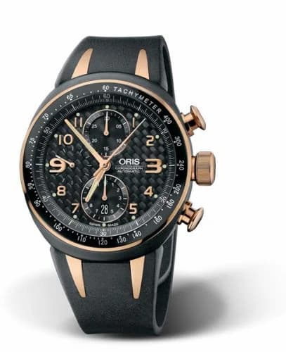 Oris TT3 Chronograph Titanium - Rose Gold / Black / Rubber 01 674 7587 7764-07 4 28 03R
