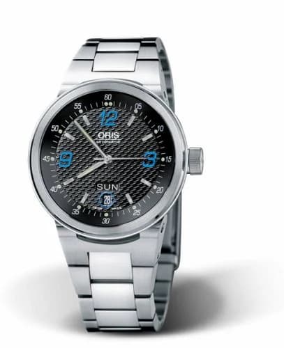 Oris WilliamsF1 Team Day Date 40.5 Stainless Steel / Black - Blue / Bracelet 01 635 7560 4145-07 8 25 01 — фото часов Oris WilliamsF1 Team Day Date 40.5 Stainless Steel / Black - Blue / Bracelet 01 635 7560 4145-07 8 25 01 — фото часов