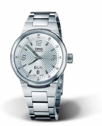 Oris WilliamsF1 Team Day Date 40.5 Stainless Steel / Silver / Bracelet 01 635 7560 4161-07 8 25 01 — фото часов Oris WilliamsF1 Team Day Date 40.5 Stainless Steel / Silver / Bracelet 01 635 7560 4161-07 8 25 01 — фото часов