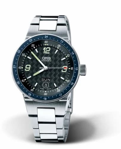 Oris WilliamsF1 Team Day Date 42 Stainless Steel / Black / Bracelet 01 635 7595 4164-07 8 25 01 — фото часов Oris WilliamsF1 Team Day Date 42 Stainless Steel / Black / Bracelet 01 635 7595 4164-07 8 25 01 — фото часов