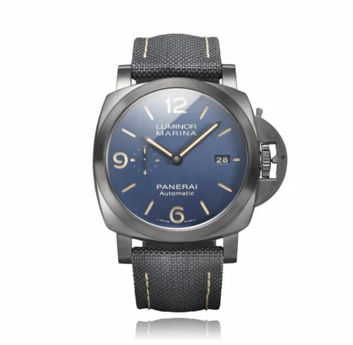 Panerai Luminor 1950 44 3 Days Automatic Titanium DLC / Blue / Bucherer Blue PAM01021 — фото часов Panerai Luminor 1950 44 3 Days Automatic Titanium DLC / Blue / Bucherer Blue PAM01021 — фото часов