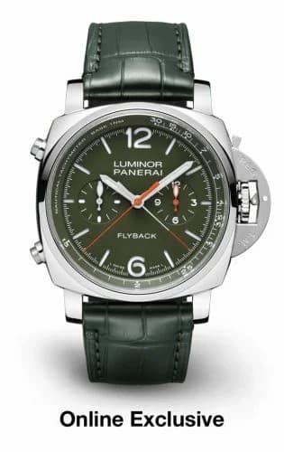 Panerai Luminor 1950 44 3 Days Chrono Flyback Automatic Stainless Steel / Verde Militare PAM01296 — фото часов Panerai Luminor 1950 44 3 Days Chrono Flyback Automatic Stainless Steel / Verde Militare PAM01296 — фото часов