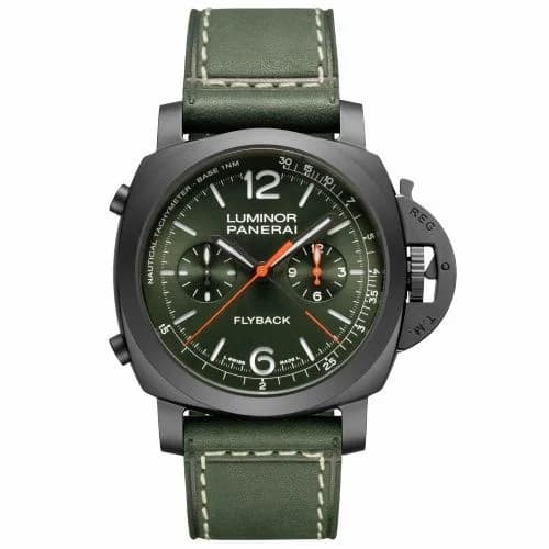 Panerai Luminor 1950 44 Chrono Flyback Automatic Ceramica / Green PAM01498 — фото часов Panerai Luminor 1950 44 Chrono Flyback Automatic Ceramica / Green PAM01498 — фото часов