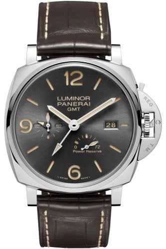 Panerai Luminor Due 45 3 Days GMT Power Reserve Automatic Stainless Steel / Grey PAM00944 — фото часов Panerai Luminor Due 45 3 Days GMT Power Reserve Automatic Stainless Steel / Grey PAM00944 — фото часов