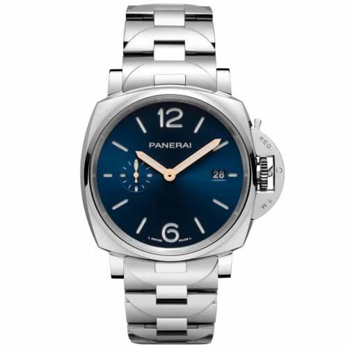 Panerai Luminor Due 42 Automatic Stainless Steel / Blue / Bracelet PAM01124 — фото часов Panerai Luminor Due 42 Automatic Stainless Steel / Blue / Bracelet PAM01124 — фото часов