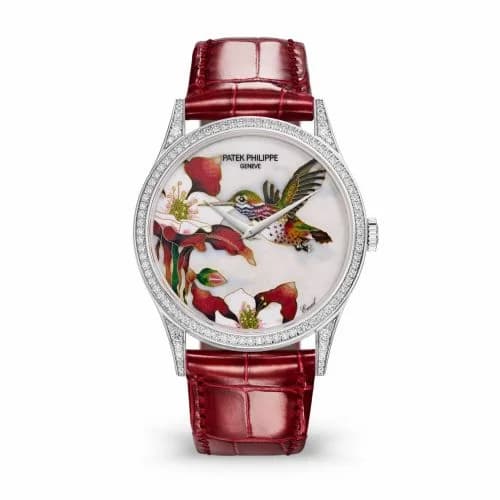 Patek Philippe Calatrava 5077 White Gold / Diamond / Hummingbirds 5077/100G-033 — фото часов Patek Philippe Calatrava 5077 White Gold / Diamond / Hummingbirds 5077/100G-033 — фото часов