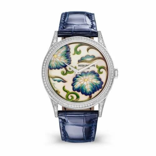 Patek Philippe Calatrava 5077 White Gold / Japanese Floral Motifs 5077/100G-034 — фото часов Patek Philippe Calatrava 5077 White Gold / Japanese Floral Motifs 5077/100G-034 — фото часов