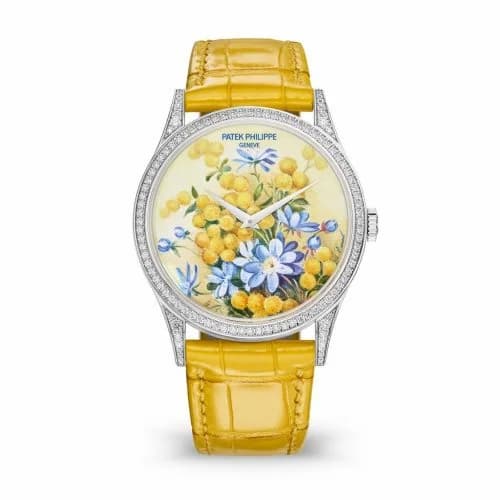 Patek Philippe Calatrava 5077 White Gold / Portrait of Flowers 5077/100G-037 — фото часов Patek Philippe Calatrava 5077 White Gold / Portrait of Flowers 5077/100G-037 — фото часов