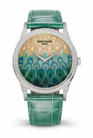 Patek Philippe Calatrava 5077 Kimono with a Wavy Pattern 5077/100G-048 — фото часов Patek Philippe Calatrava 5077 Kimono with a Wavy Pattern 5077/100G-048 — фото часов