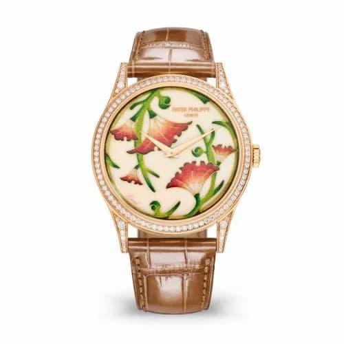 Patek Philippe Calatrava 5077 Rose Gold / Japanese Floral Motifs 5077/100R-039 — фото часов Patek Philippe Calatrava 5077 Rose Gold / Japanese Floral Motifs 5077/100R-039 — фото часов