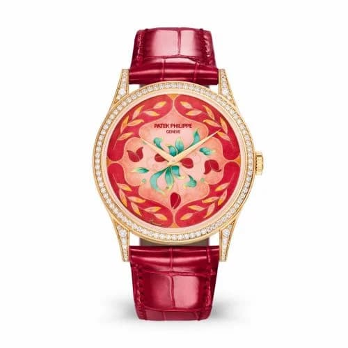 Patek Philippe Calatrava 5077 Rose Gold / Diamond / Floral Caprice 5077/100R-041 — фото часов Patek Philippe Calatrava 5077 Rose Gold / Diamond / Floral Caprice 5077/100R-041 — фото часов