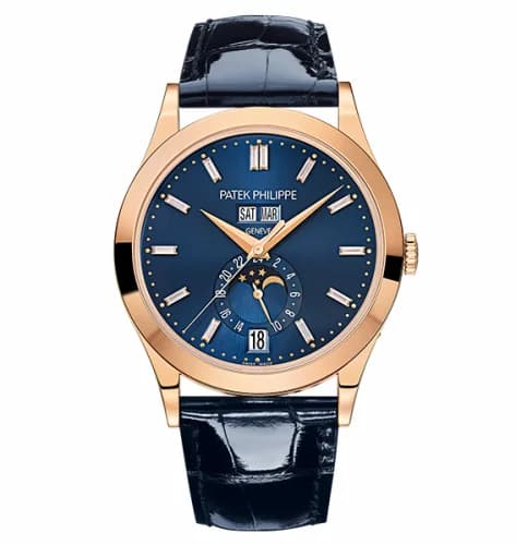 Patek Philippe Annual Calendar 5396 Rose Gold / Blue / Baguette 5396R-015
