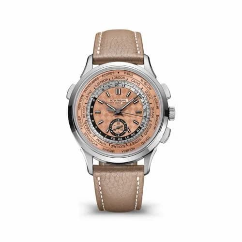 Patek Philippe World Time Chronograph 5935 Stainless Steel / Salmon 5935A-001