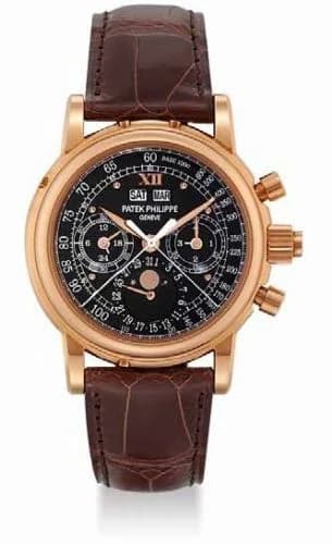 Patek Philippe Perpetual Calendar Split Seconds Chronograph 5004 Rose Gold / Black Roman 5004R_Black