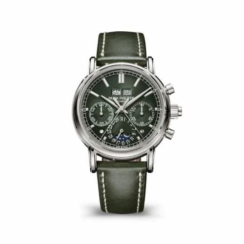 Patek Philippe Perpetual Calendar Split-Seconds Chronograph 5204 White Gold / Olive 5204G-001