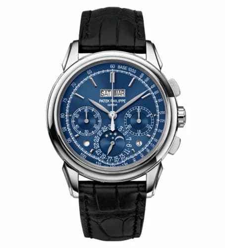 Patek Philippe Perpetual Calendar Chronograph 5270 White Gold / Blue Double Chin 5270G-014 — фото часов Patek Philippe Perpetual Calendar Chronograph 5270 White Gold / Blue Double Chin 5270G-014 — фото часов
