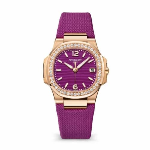 Patek Philippe Nautilus 7010 Rose Gold - Diamond / Purple / Strap 7010R-013 — фото часов Patek Philippe Nautilus 7010 Rose Gold - Diamond / Purple / Strap 7010R-013 — фото часов