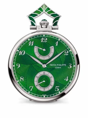 Patek Philippe Pocket Watch Lepine Power Reserve White Gold / Elephant in the Jungle 982/161G