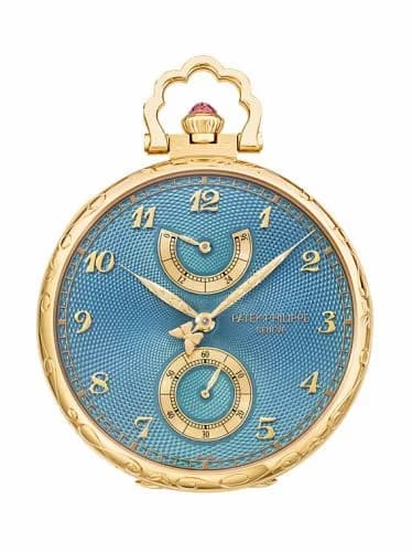Patek Philippe Pocket Watch Lepine Power Reserve Yellow Gold / Butterflies and Orchids 982/182J — фото часов Patek Philippe Pocket Watch Lepine Power Reserve Yellow Gold / Butterflies and Orchids 982/182J — фото часов