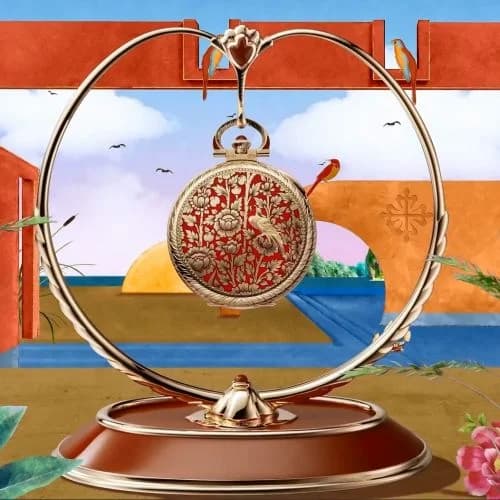 Patek Philippe Pocket Watch Lepine Yellow Gold / Gold Birds 992/145J