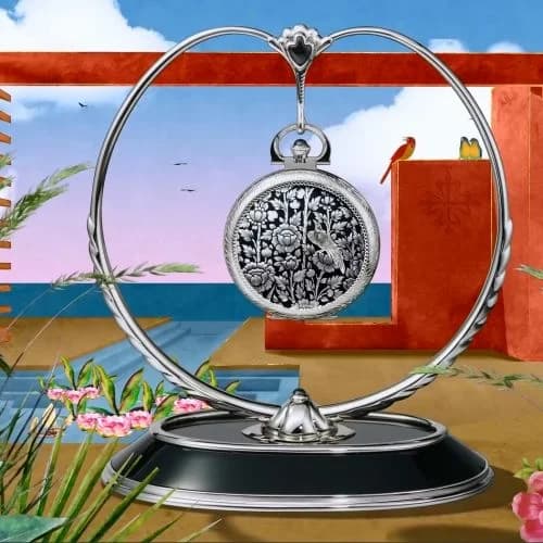 Patek Philippe Pocket Watch Lepine White Gold / Gold Birds 992/146G