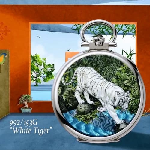 Patek Philippe Pocket Watch Lepine White Gold / White Tiger 992/153G — фото часов Patek Philippe Pocket Watch Lepine White Gold / White Tiger 992/153G — фото часов