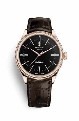 Rolex Cellini Time Everose / Black / Alligator Brown 50505-0008 — фото часов Rolex Cellini Time Everose / Black / Alligator Brown 50505-0008 — фото часов
