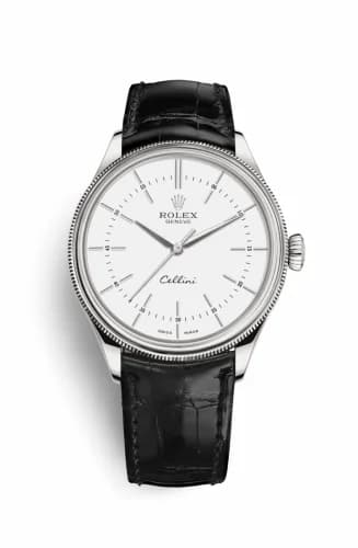 Rolex Cellini Time White Gold / White / Alligator Black 50509-0016 — фото часов Rolex Cellini Time White Gold / White / Alligator Black 50509-0016 — фото часов