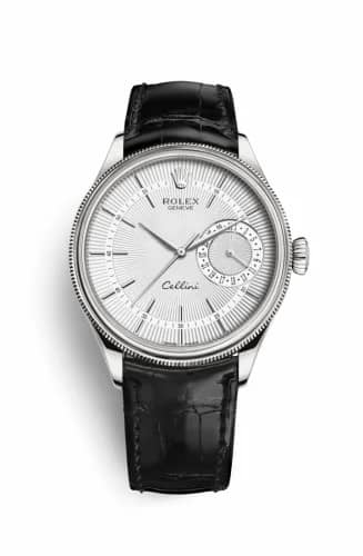 Rolex Cellini Date White Gold / Silver / Alligator Black 50519-0006