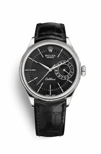 Rolex Cellini Date White Gold / Black / Alligator Black 50519-0007 — фото часов Rolex Cellini Date White Gold / Black / Alligator Black 50519-0007 — фото часов