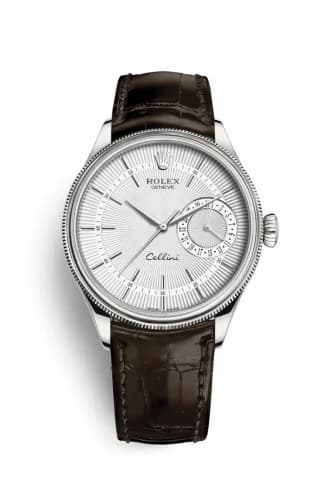 Rolex Cellini Date White Gold / Silver / Alligator Brown 50519-0012 — фото часов Rolex Cellini Date White Gold / Silver / Alligator Brown 50519-0012 — фото часов