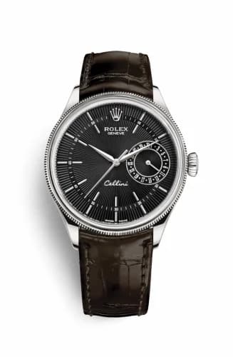 Rolex Cellini Date White Gold / Black / Alligator Brown 50519-0014 — фото часов Rolex Cellini Date White Gold / Black / Alligator Brown 50519-0014 — фото часов