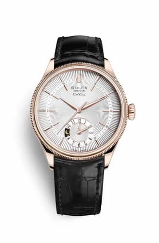 Rolex Cellini Dual Time Everose / Silver / Alligator Black 50525-0009