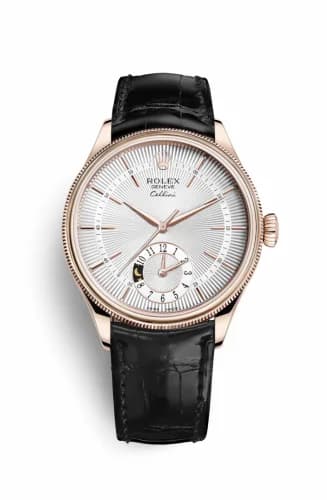 Rolex Cellini Dual Time Everose / Silver / Alligator Black 50525-0009