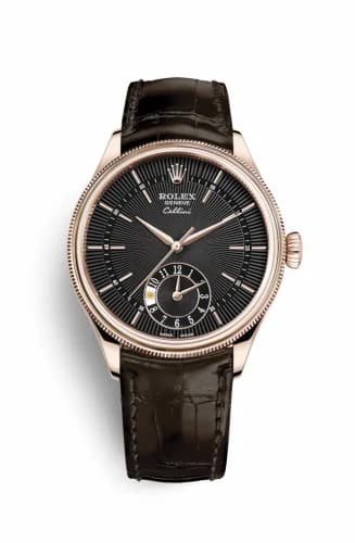 Rolex Cellini Dual Time Everose / Black / Alligator Brown 50525-0010 — фото часов Rolex Cellini Dual Time Everose / Black / Alligator Brown 50525-0010 — фото часов