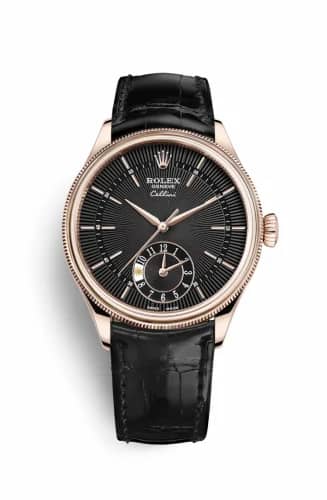 Rolex Cellini Dual Time Everose / Black / Alligator Black 50525-0011