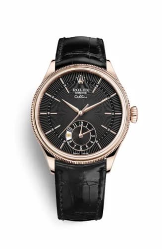 Rolex Cellini Dual Time Everose / Black / Alligator Black 50525-0011