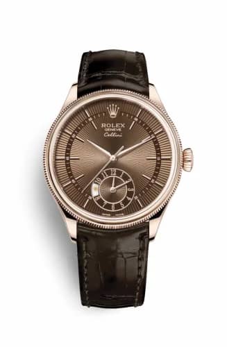 Rolex Cellini Dual Time Everose / Brown / Alligator Brown 50525-0015