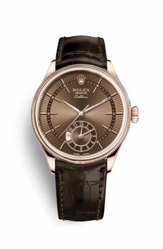 Rolex Cellini Dual Time Everose / Brown / Alligator Brown 50525-0015