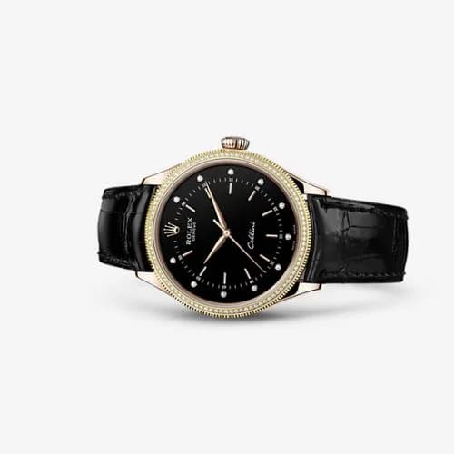 Rolex Cellini Time Everose Diamond Black 50605rbr-0014