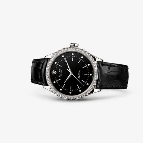 Rolex Cellini Time White Gold / Diamond / Black 50609RBR-0007 — фото часов Rolex Cellini Time White Gold / Diamond / Black 50609RBR-0007 — фото часов