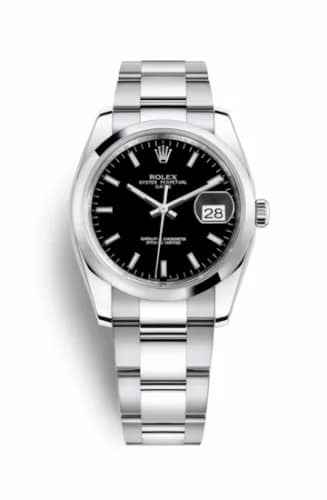 Rolex Oyster Perpetual Date 34 Stainless Steel Domed / Oyster / Black 115200-0004