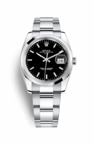Rolex Oyster Perpetual Date 34 Stainless Steel Domed / Oyster / Black 115200-0004 — фото часов Rolex Oyster Perpetual Date 34 Stainless Steel Domed / Oyster / Black 115200-0004 — фото часов