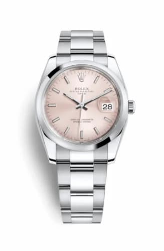 Rolex Oyster Perpetual Date 34 Stainless Steel Domed / Oyster / Pink 115200-0005